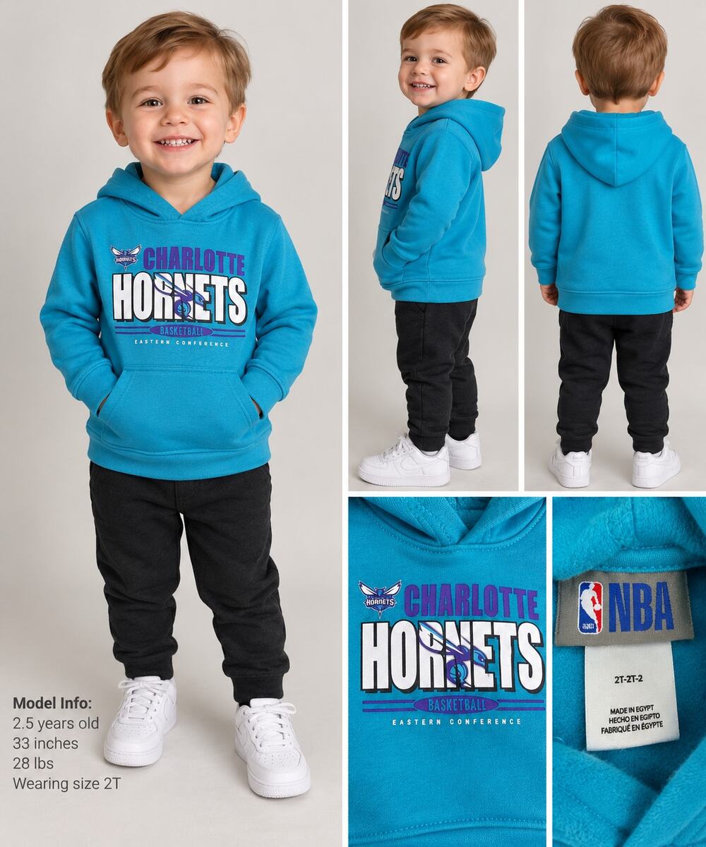 Charlotte Hornets NBA Toddler Teal Pullover Hoodie Size 3T NWT